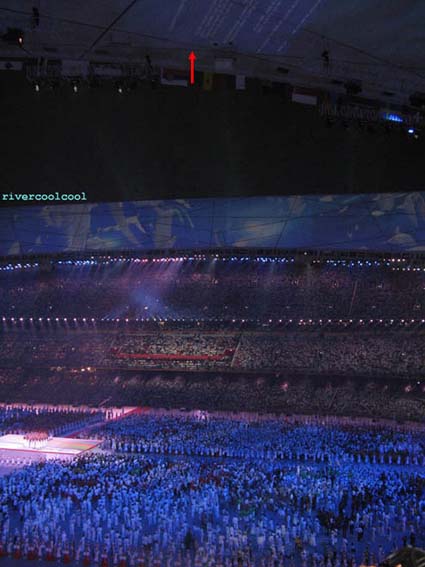 Schermata Blu di Errore Windows alla Cerimonia di Apertura delle Olimpiadi 2008