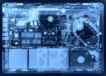 Lastra a Raggi X per un MacBook Alluminio
