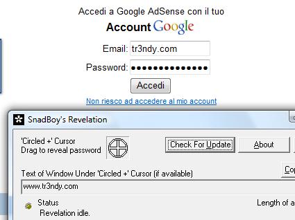 I 5 migliori freeware Password Revelator per scoprire le password nascoste dietro gli asterischi - Revelation SnadBoy