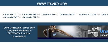 Categorie di WordPress in Orizzontale manipolando semplicemente wp_list_categories