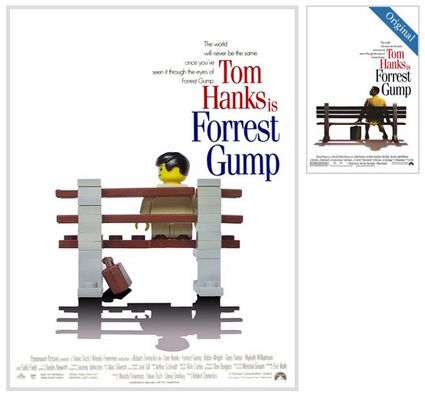 21 Fantastiche Locadine di film ricreate con le LEGO - Forrest Gump LEGO