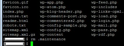 Errore dopo upgrade automatico in WordPress: Briefly unavailable for scheduled maintenance. Check back in a minute.