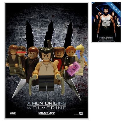 21 Fantastiche Locadine di film ricreate con le LEGO - Wolverine X-Men Le origini LEGO