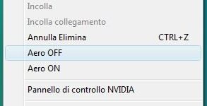 Abilitare e disabilitare gli effetti Aero su Windows Vista a piacere con un solo click