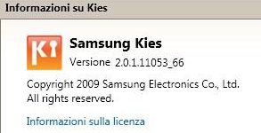 Samsung Galaxy S aggiornamento Android Gingerbread 2.3.3 tramite Kies