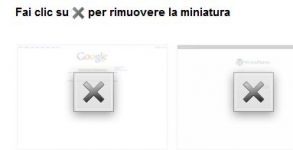 Rimuovere le thumbnails iniziali in Google Chrome